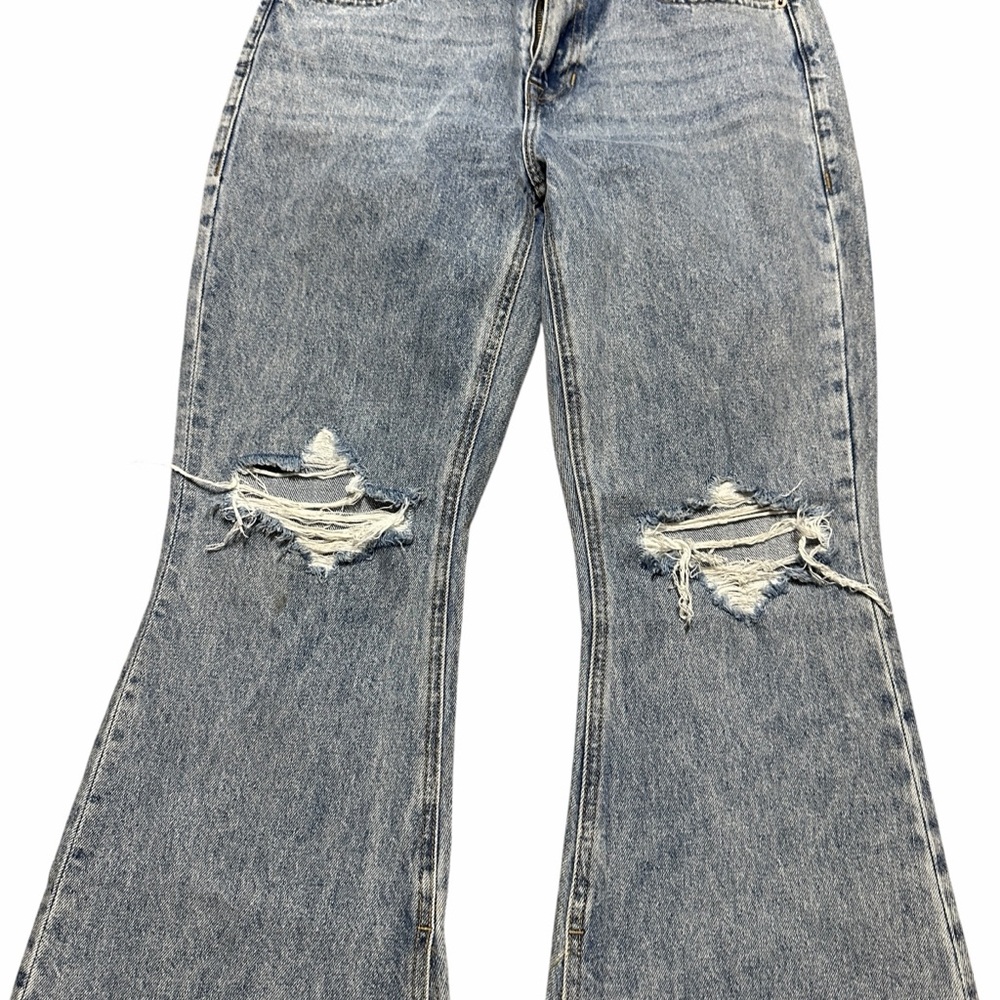 Women’s Y2K Rock & Roll Light Wash Flare High Rise Denim Jeans Size 27x32 - Picture 4 of 8